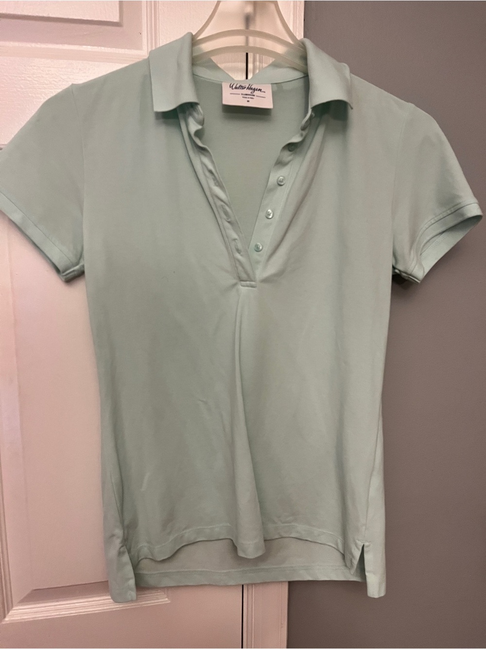 Walter Hagen Light Mint Button-Front Polo Shirt